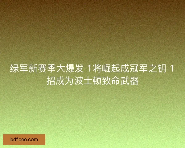 绿军新赛季大爆发 1将崛起成冠军之钥 1招成为波士顿致命武器 绿军新赛季大爆发 1将崛起成冠军之钥 1招成为波士顿致命武器